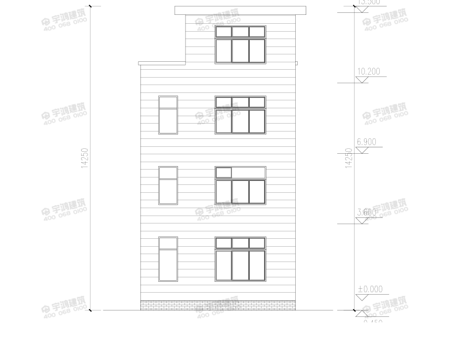 110平三層現代風農村房屋設計全套圖紙