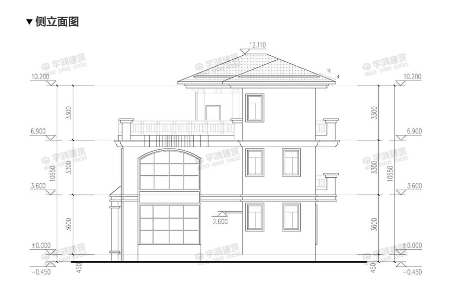 14x12米帶玄關(guān)復(fù)式農(nóng)村別墅設(shè)計(jì)圖紙