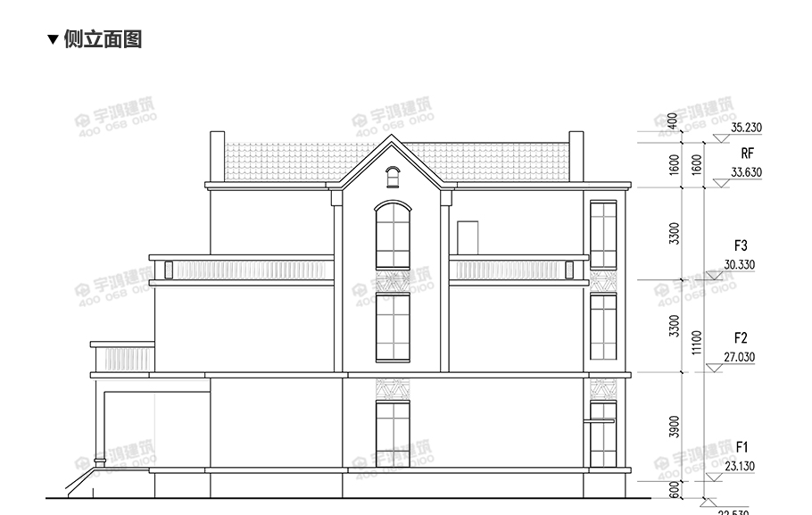 15x17米英式帶玄關(guān)農(nóng)村別墅設(shè)計(jì)圖紙