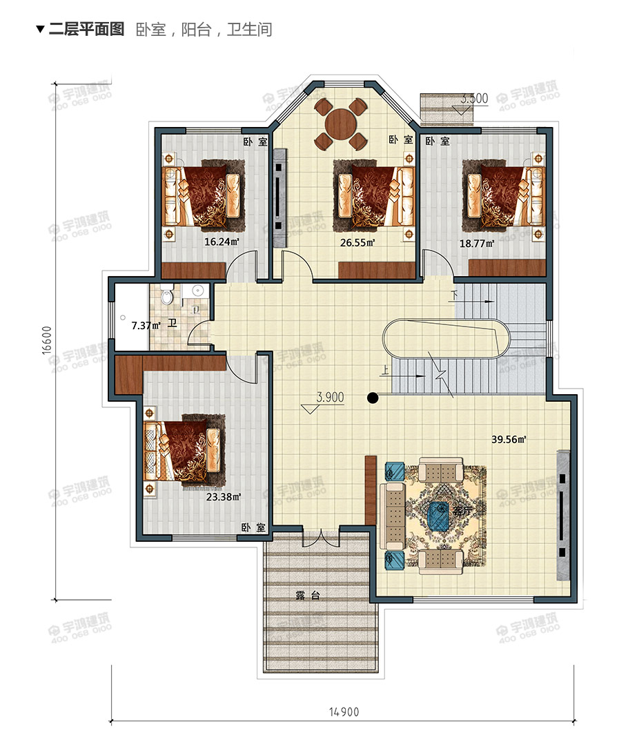 15x17米英式帶玄關(guān)農(nóng)村別墅設(shè)計(jì)圖紙