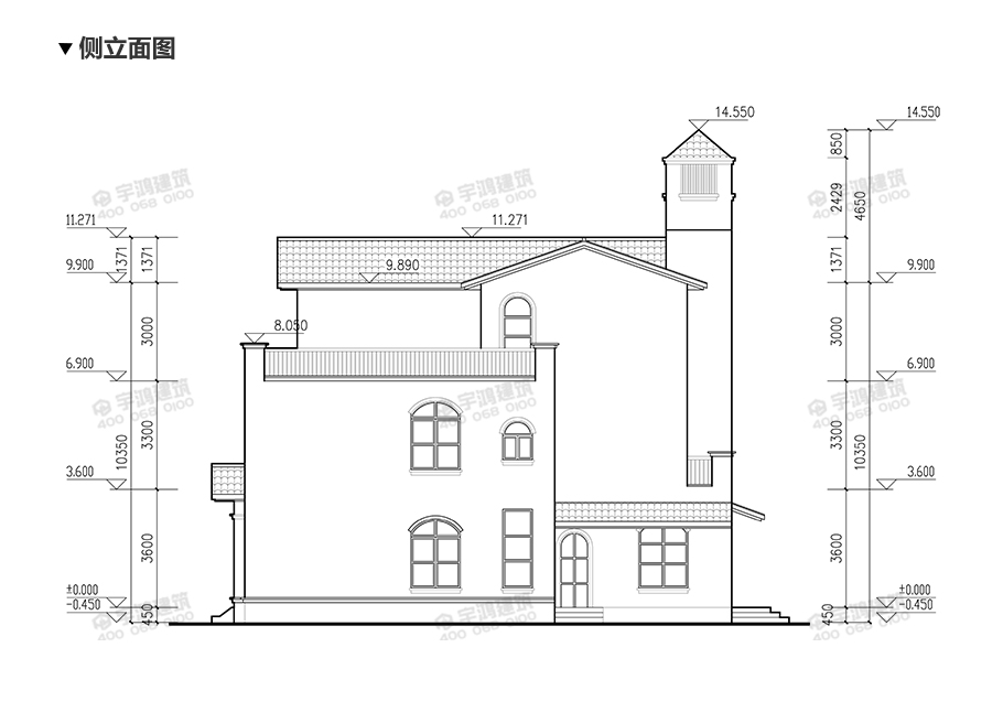 240平西班牙風復式農村別墅設計圖紙