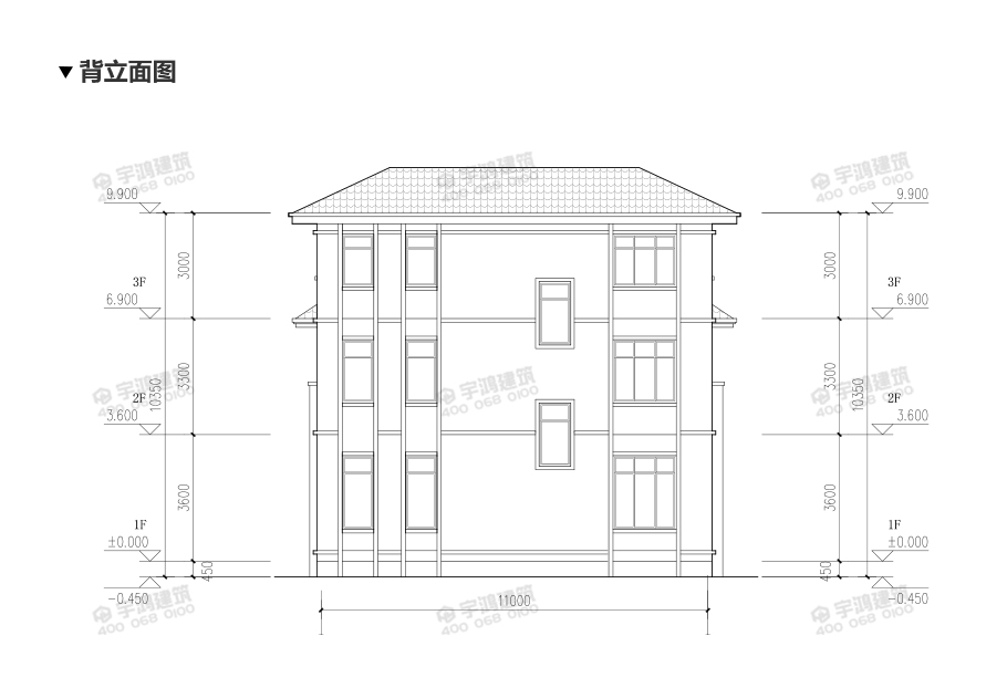 新款三層歐式農村別墅戶型設計圖紙