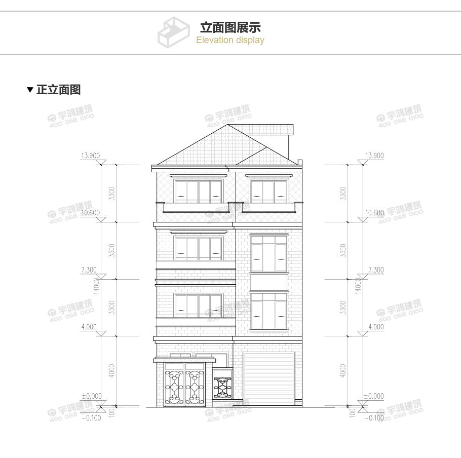 120平米四層帶庭院農(nóng)村別墅設計圖