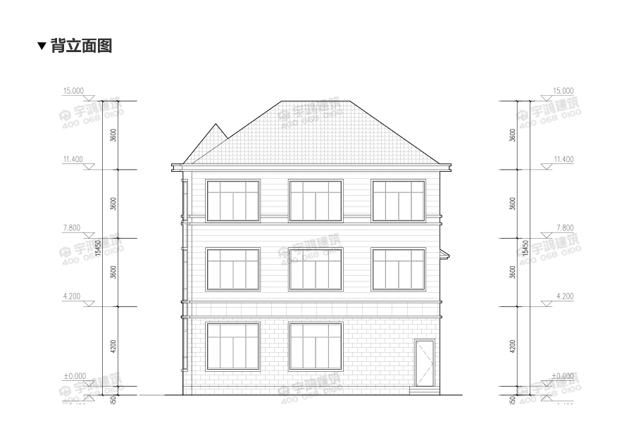 175平新款帶堂屋三層小洋樓設(shè)計(jì)圖紙及效果圖