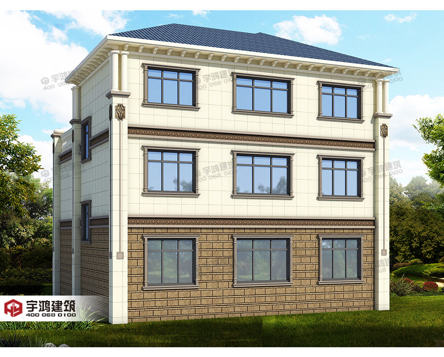 氣派農(nóng)村30萬(wàn)別墅款式三層設(shè)計(jì)圖，帶堂屋神龕