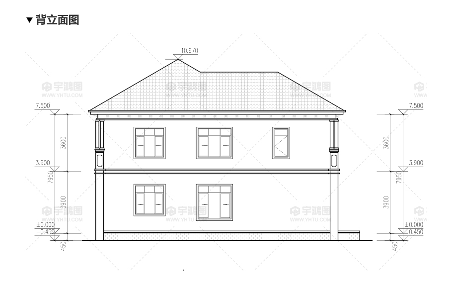 180平新農(nóng)村復(fù)式小別墅設(shè)計圖紙，清新淡雅外觀效果圖