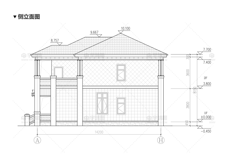 新農(nóng)村兩層歐式別墅設(shè)計圖帶復(fù)式客廳