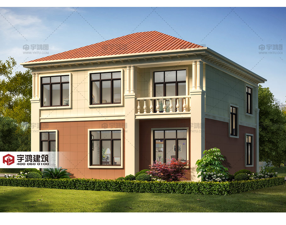 新農(nóng)村兩層歐式別墅設(shè)計圖帶復(fù)式客廳