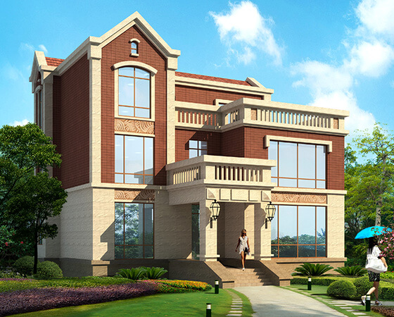 15x17米英式帶玄關(guān)農(nóng)村別墅設(shè)計(jì)圖紙