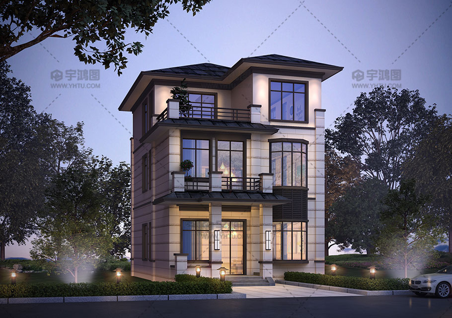 100平新中式農村別墅設計圖，三層造價才20萬