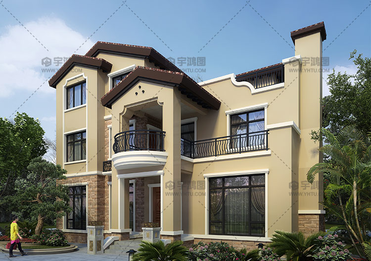 145平三層西班牙風(fēng)格別墅圖紙