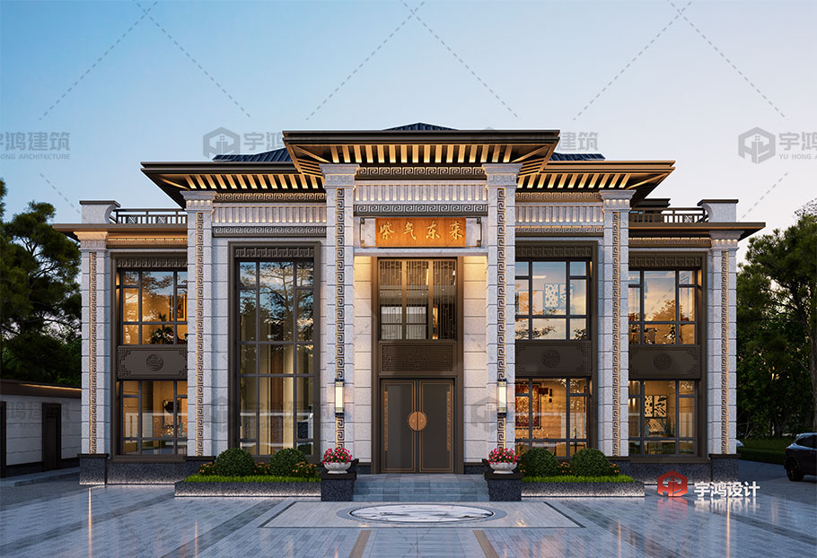 占地266平造價43萬-55萬新中式別墅設(shè)計圖紙