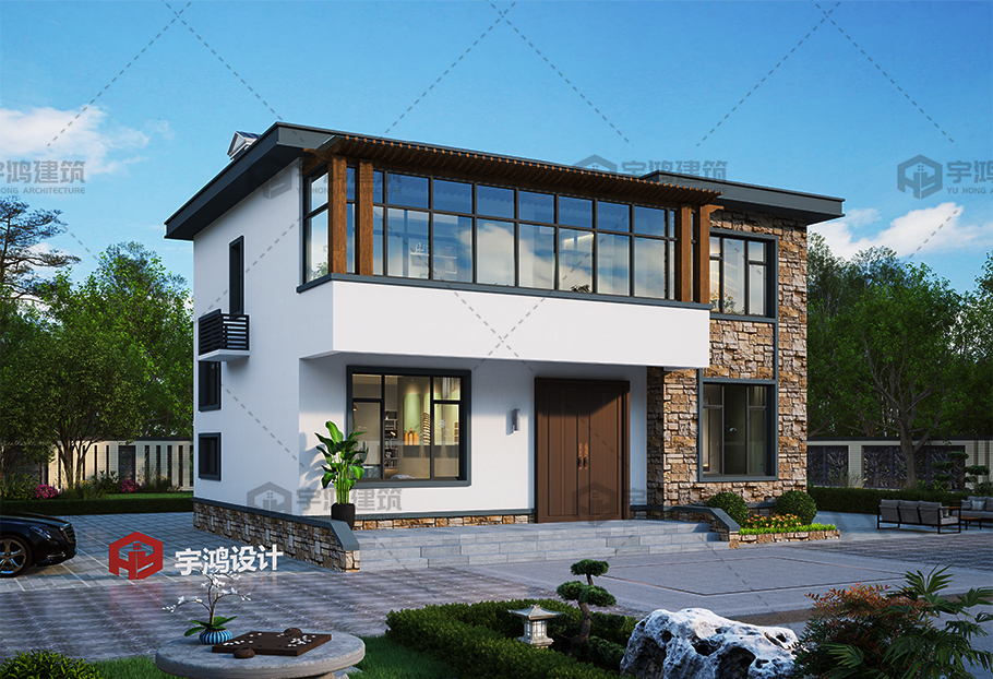 現代風格12x9占地122平別墅設計圖紙