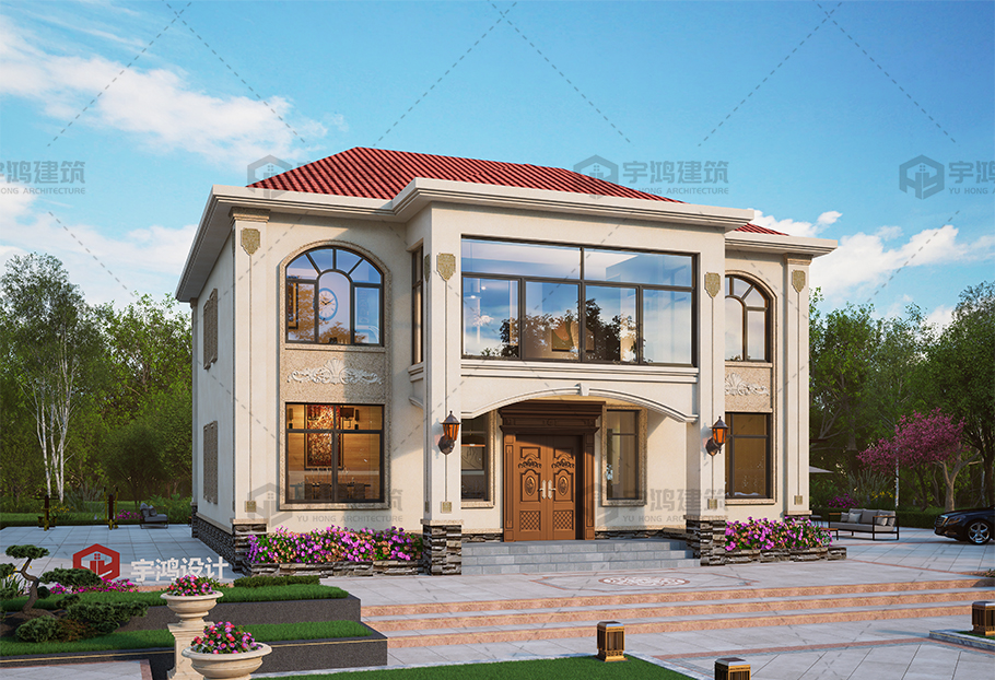 歐式風格346平磚混結構別墅設計圖紙