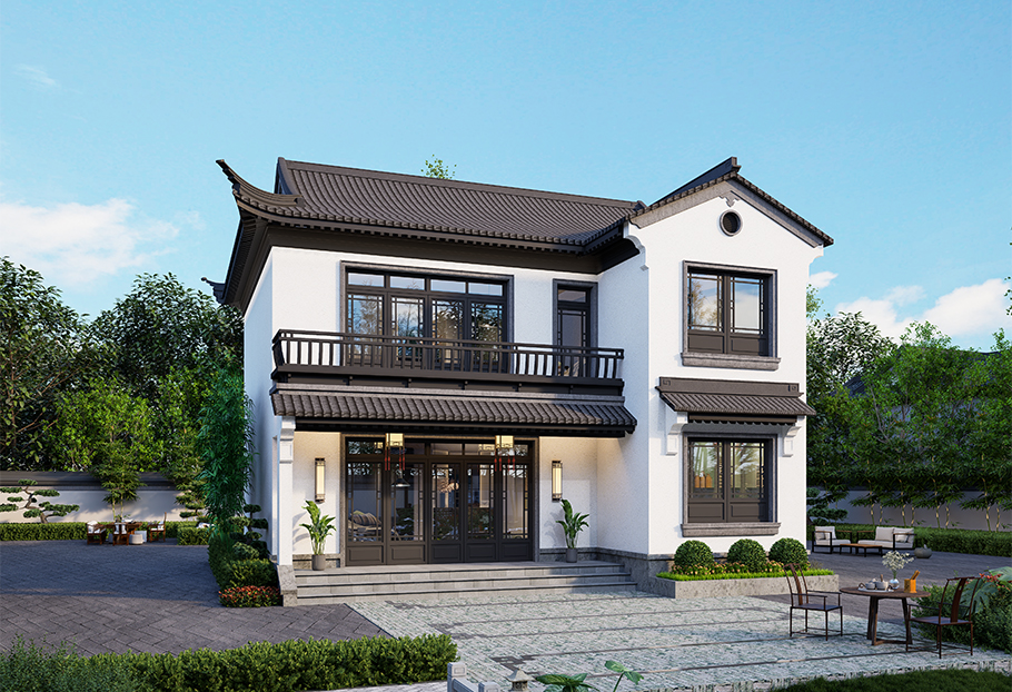 二層中式別墅總建筑面積約200平全套圖紙