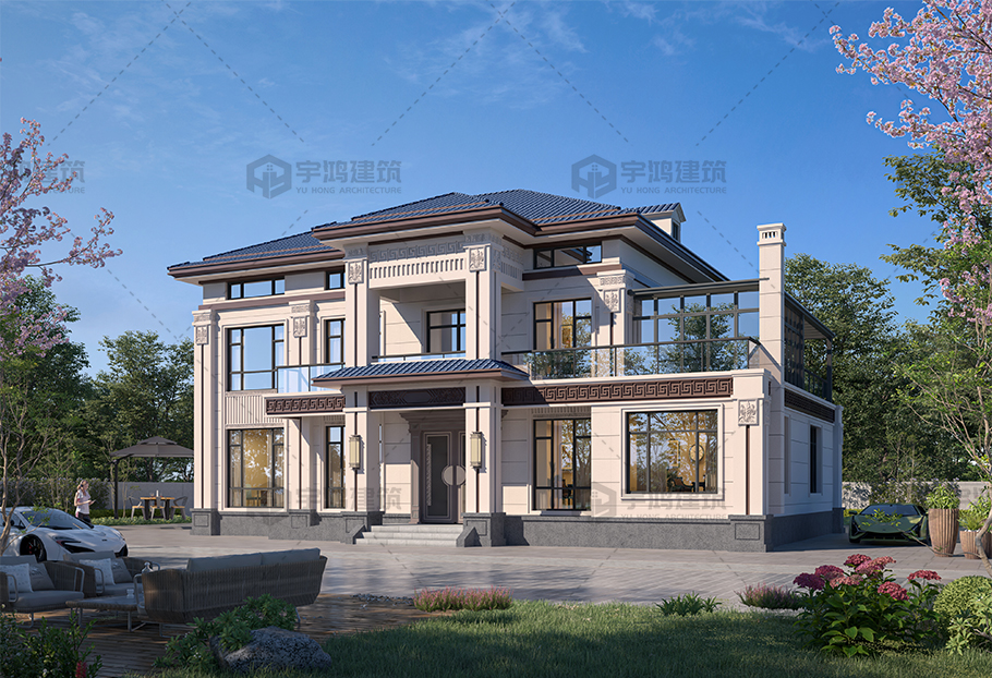 18.50米x12.50米二層新中式別墅全套圖紙