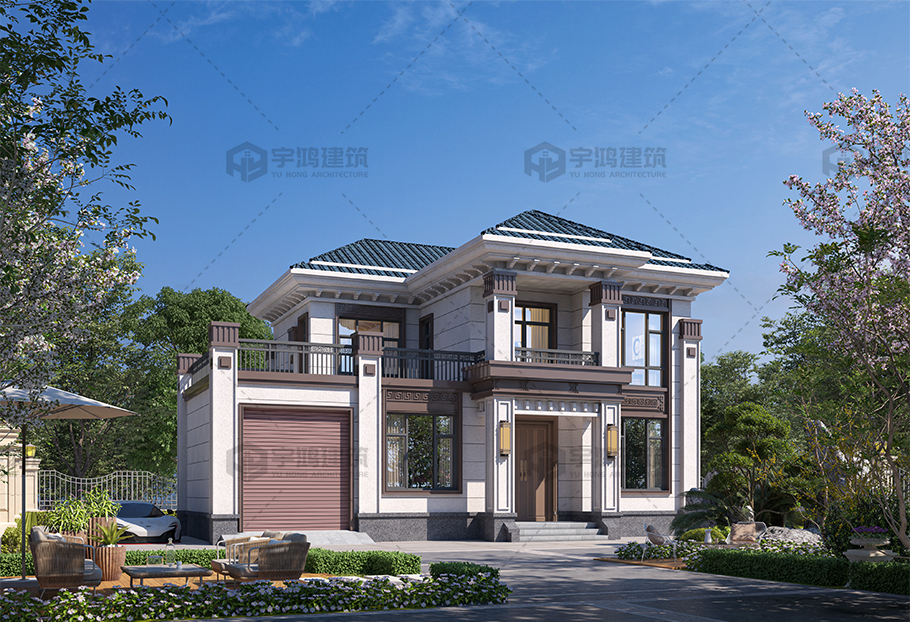 帶車庫 神龕二層新中式別墅全套圖紙