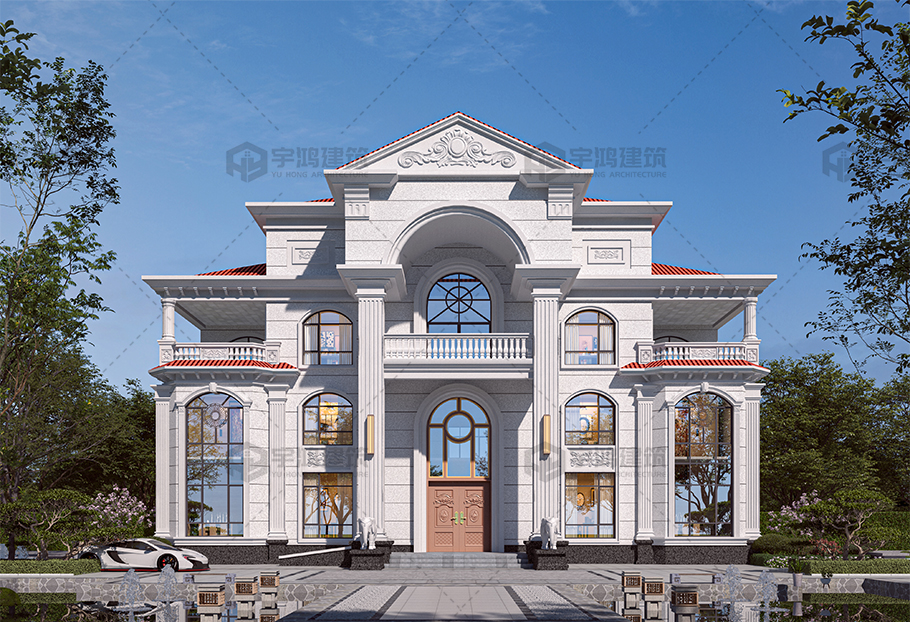 帶電梯堂屋三層歐式別墅全套圖紙